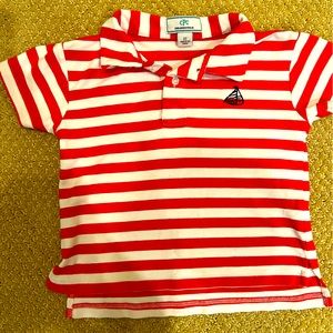 Classic Prep Toddler Red and White Striped Polo size 2T